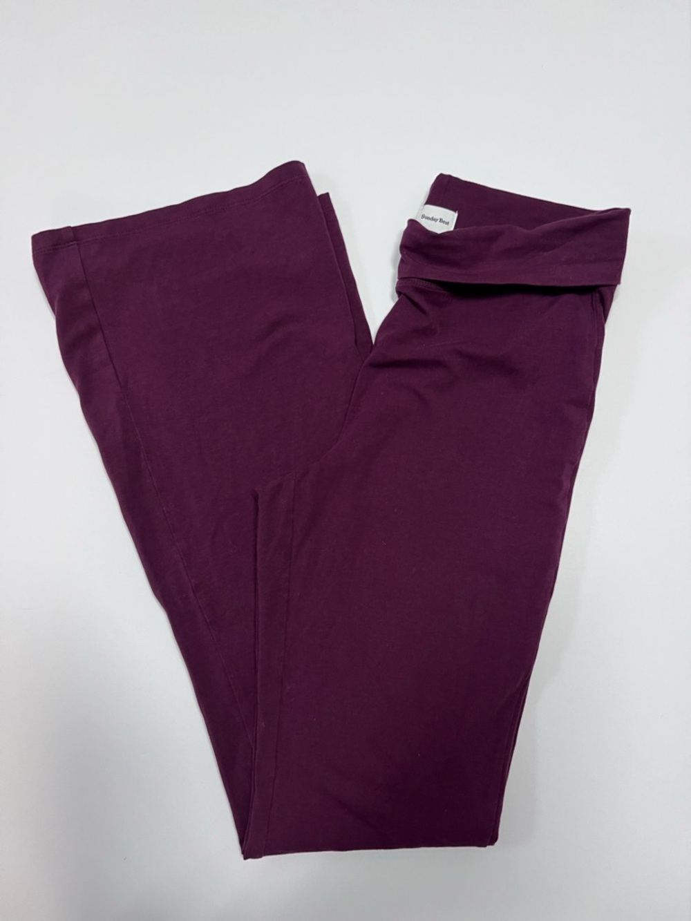 Sunday Best Burgundy Flare Leggings Size S High Rise Yoga Pants Stretch